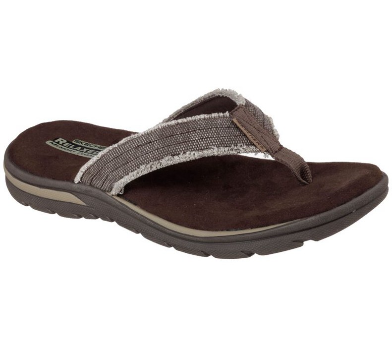 Skechers Herr Choklad Flip Flop - Relaxed Fit: Supreme - Bosnia - Sverige (NSTVP-4195)